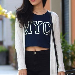 Navy NYC crop top
